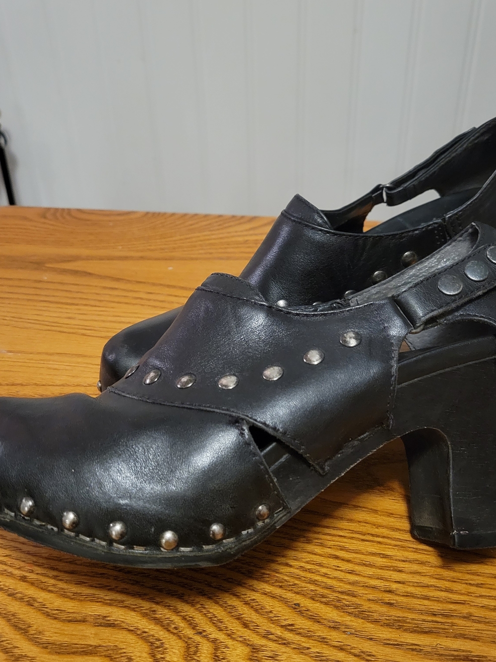 Dansko Black Studded Leather Clog Heels EU41 US 10